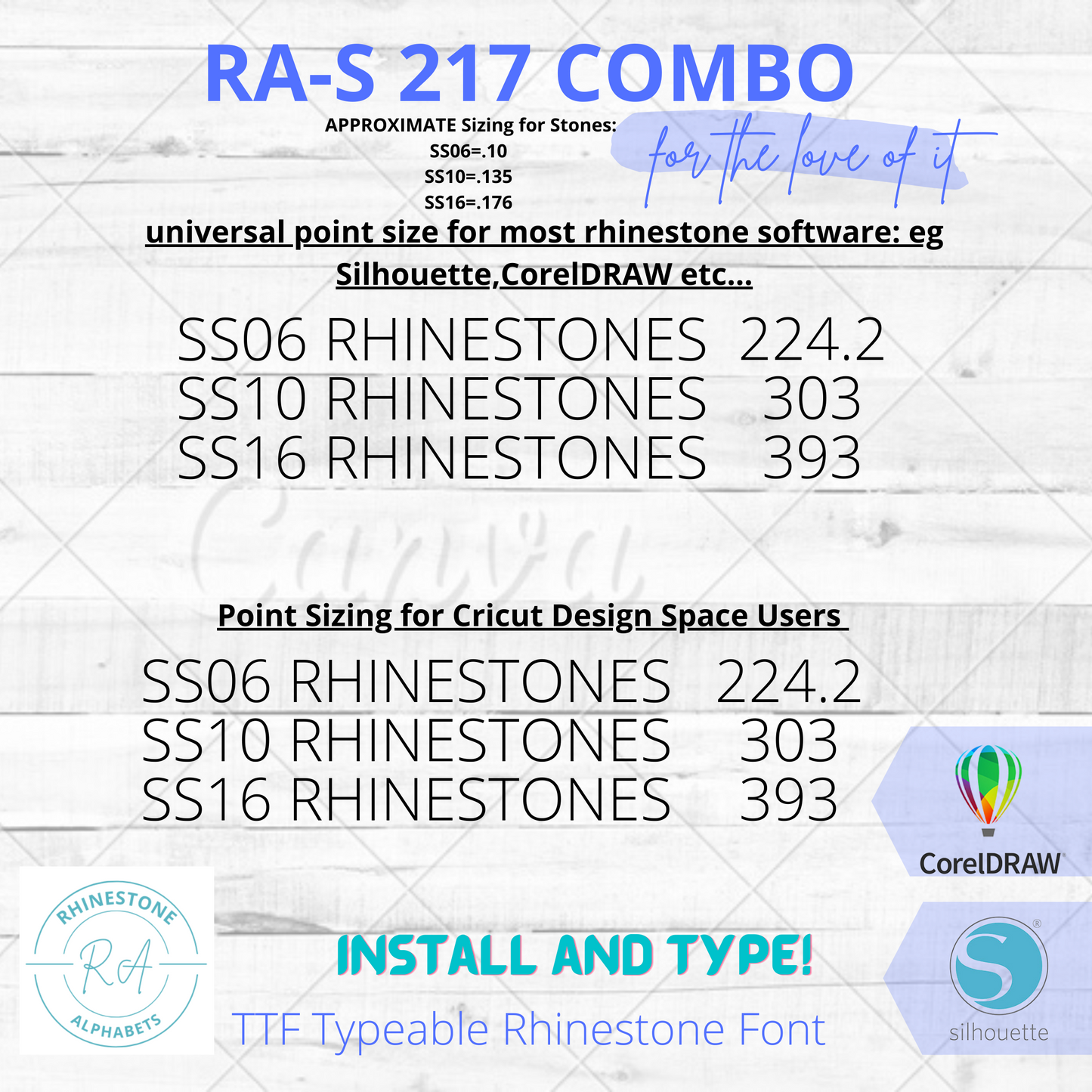 RA-S 217 Combo this is a TTF Rhinestone Font in a 2 color design.