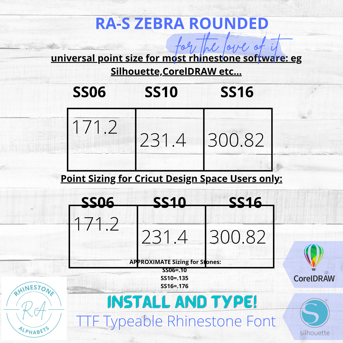RA-S Zebra Rounded 1 A TTF Typeable Rhinestone Zebra font 2 colors