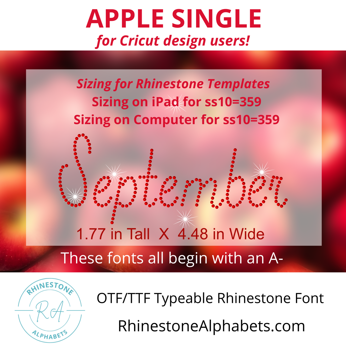 A-AppleSingle: Cricut Sized OTF/TTF Font