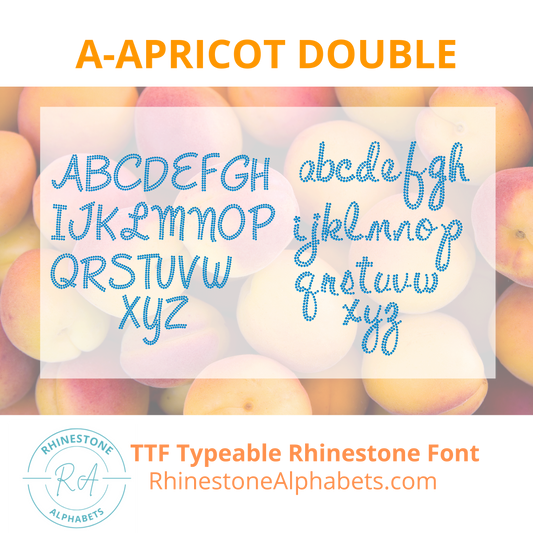 A-Apricot Double: Cricut Sized TTF/OTF Rhinestone Font
