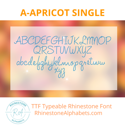 A-Apricot Single: Cricut Sized TTF/OTF Rhinestone Font