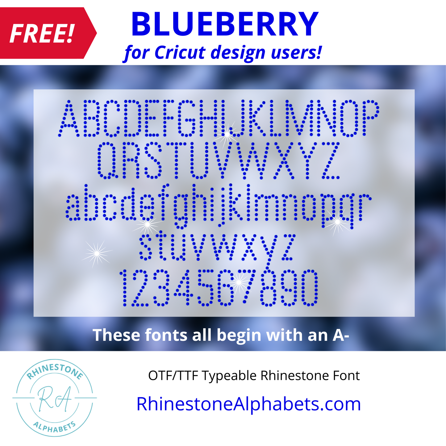A-Blueberry Font: Cricut Sized ttf/otf This is a free font for you to try