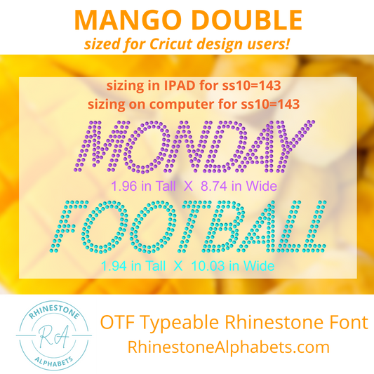 MangoDouble Cricut Sized ttf/otf Font