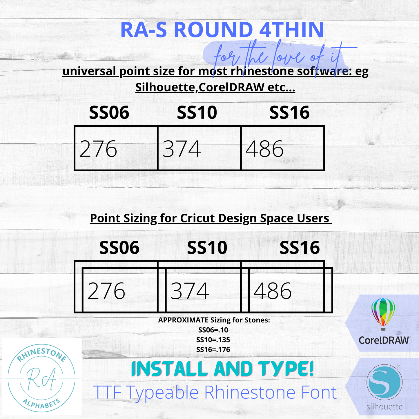 RA-S Round4Thin A Brilliant TTF Rhinestone Font.