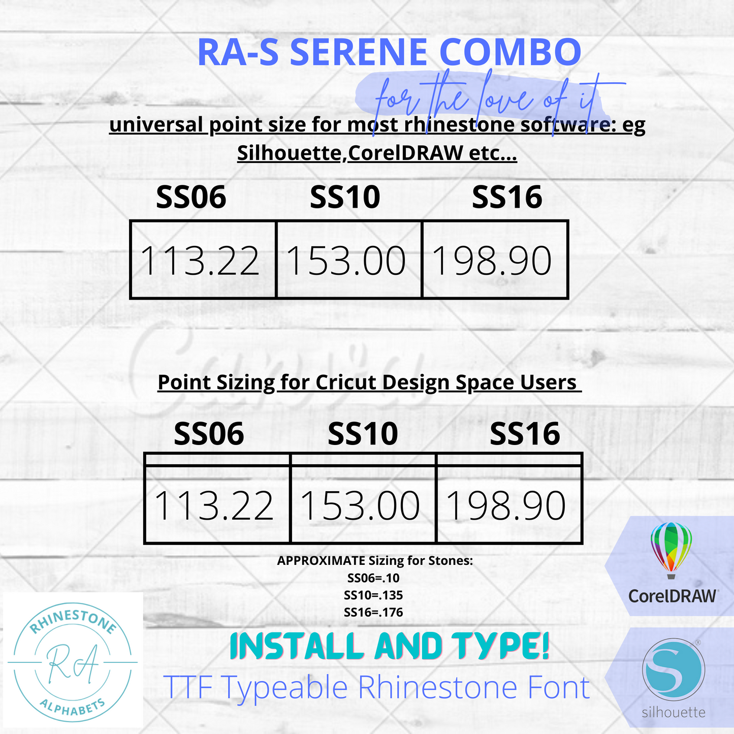 RA-S Serene Combo TTF Rhinestone 2 Color Font!