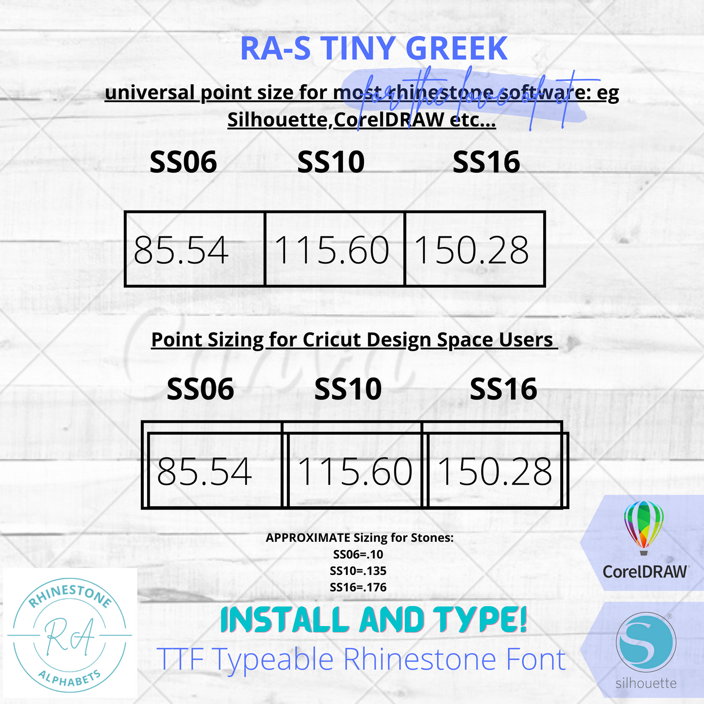 RA-S TIny Greek Serif a tiny TTF Greek Rhinestone Font