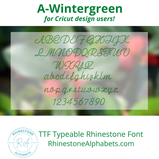 A-Wintergreen   Cricut Sized OTF/TTF  Font