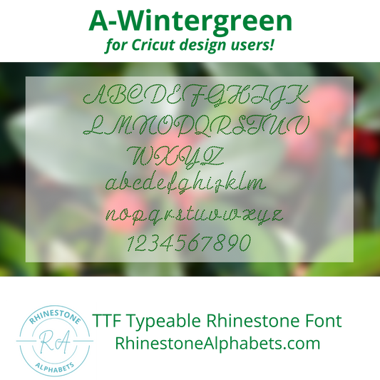 A-Wintergreen Cricut Sized OTF/TTF Font
