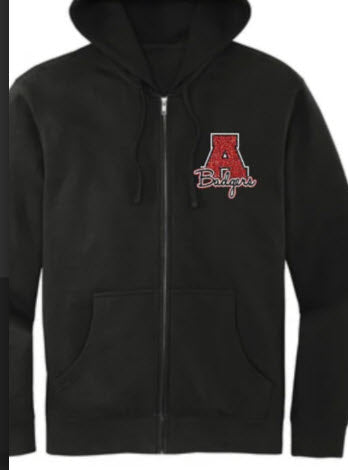 2 black full zip hoodies