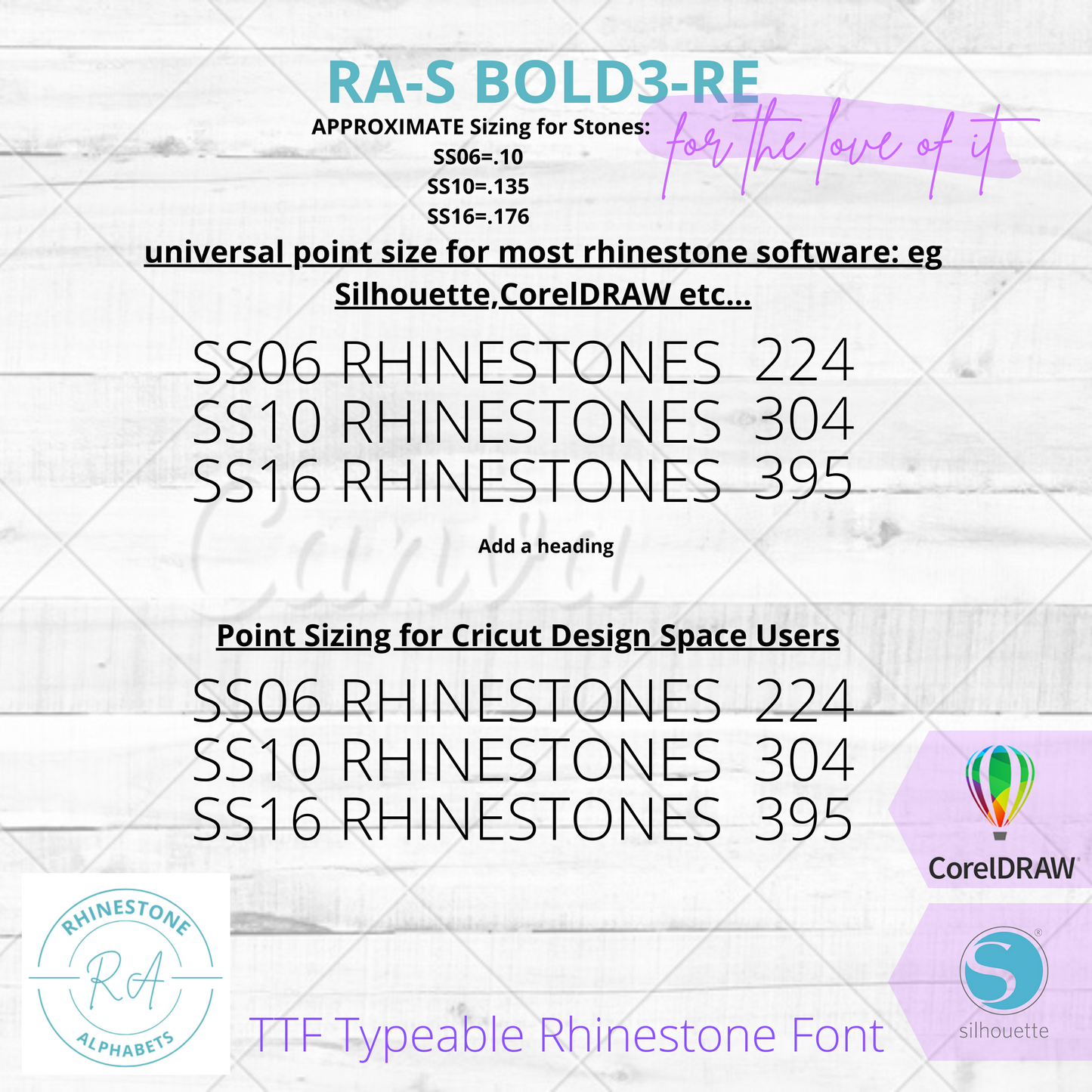 RA-S Athletic Large Outline TTF Rhinestone Font-2 Color