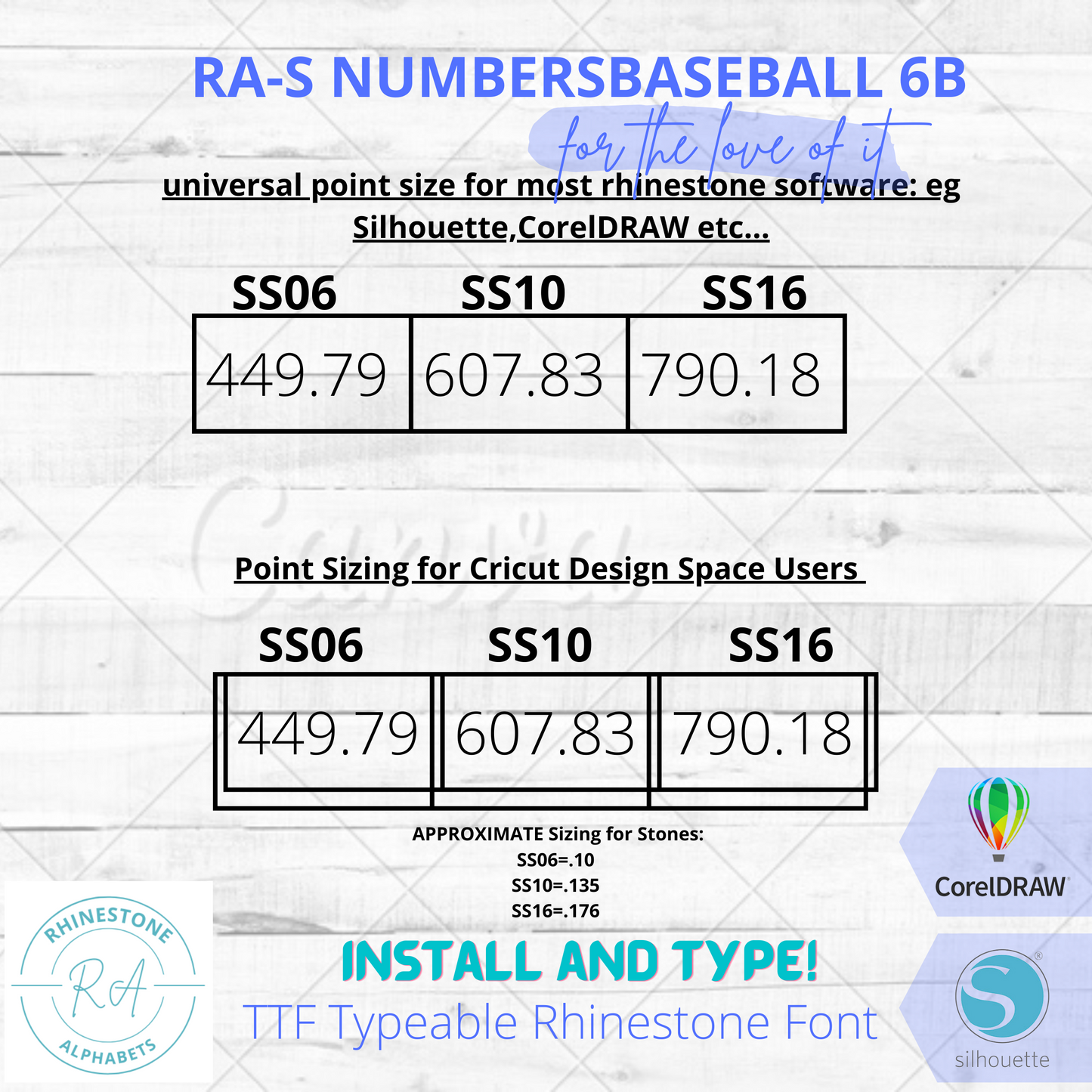 RA-S Numbers Edge 6B This is a stoneVinyl Combo TTF Font
