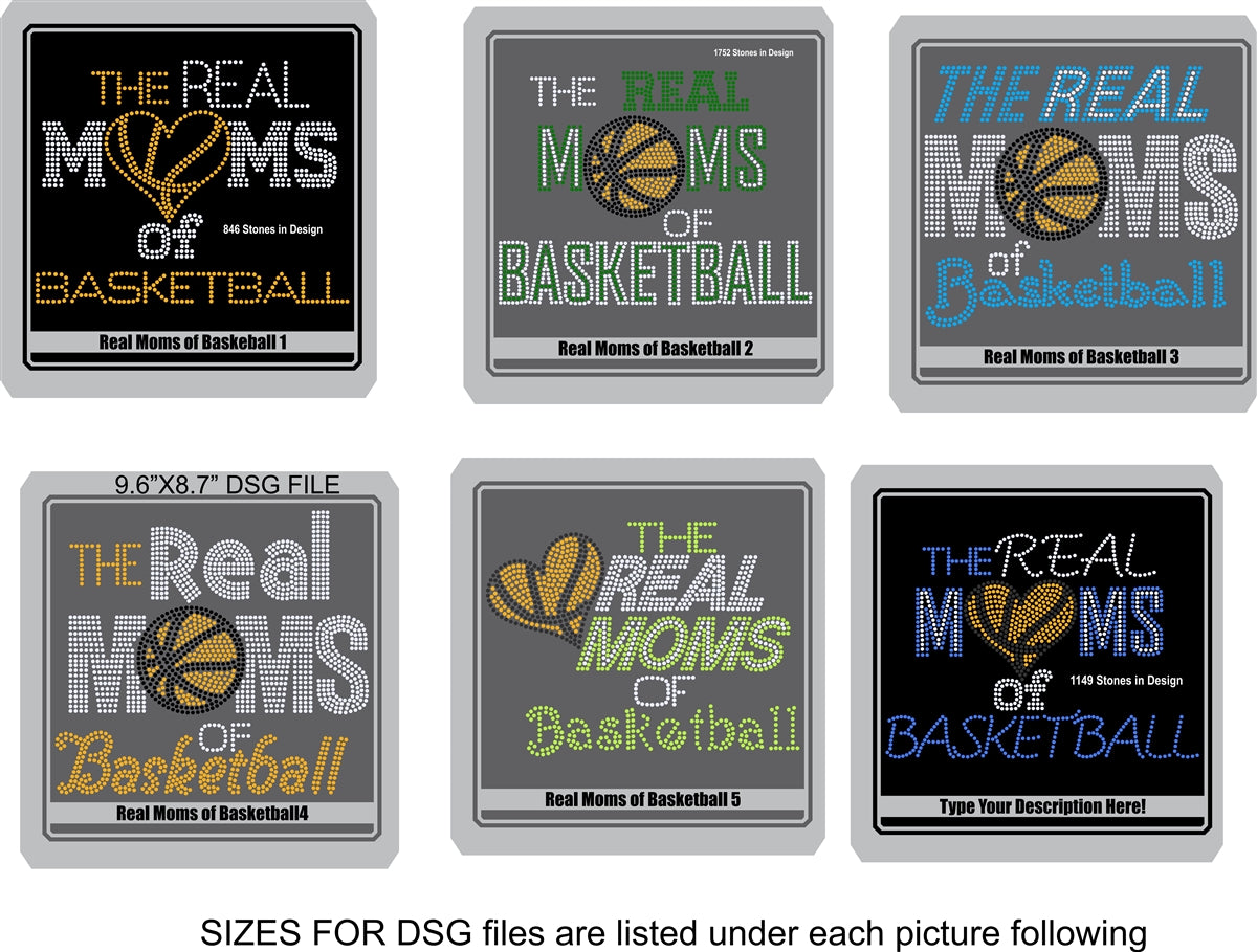 Real Moms of Baskeball DSG Files! ,TTF Rhinestone Fonts & Rhinestone Designs