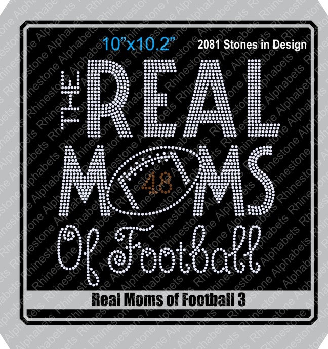 Real Moms of Football Combo Pack ,TTF Rhinestone Fonts & Rhinestone Designs