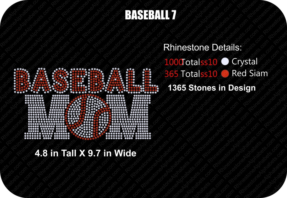 BASEBALL 7 ,TTF Rhinestone Fonts & Rhinestone Designs