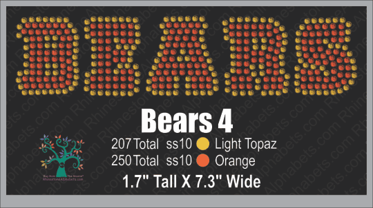 Bears 4 ,TTF Rhinestone Fonts & Rhinestone Designs