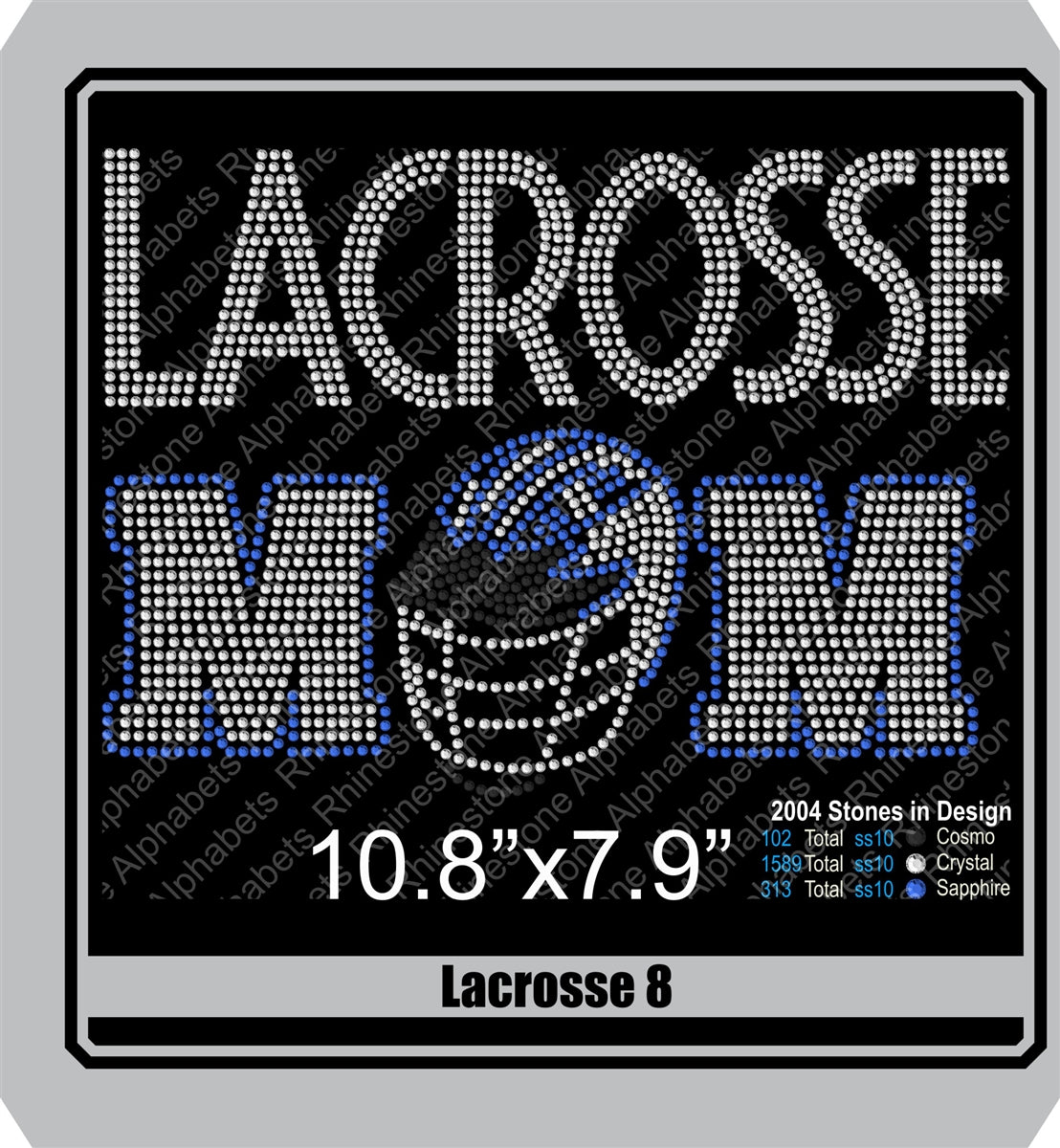 Lacrosse 8 ,TTF Rhinestone Fonts & Rhinestone Designs