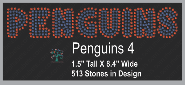 Penguins Word 4 ,TTF Rhinestone Fonts & Rhinestone Designs
