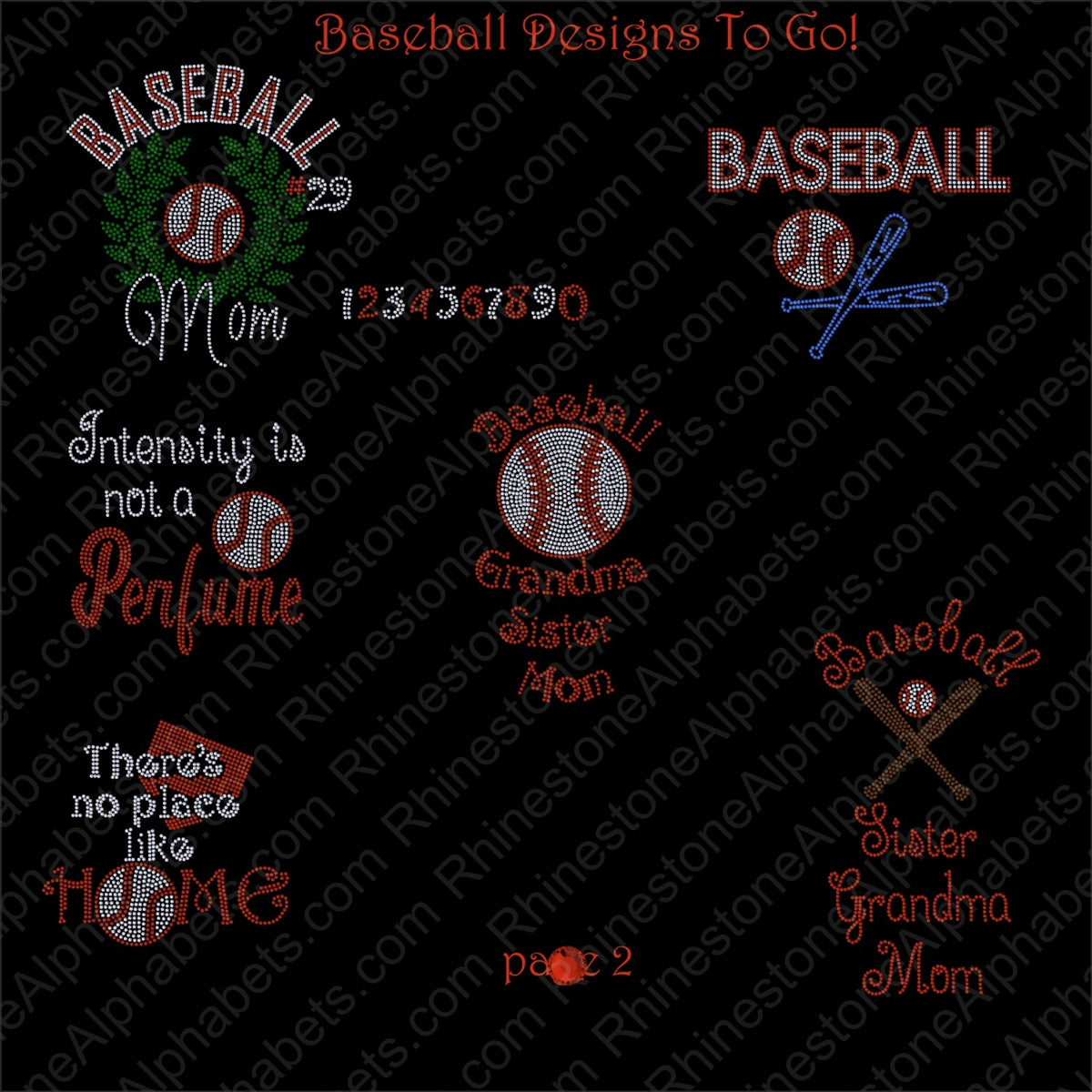 Baseball Softball Package ,TTF Rhinestone Fonts & Rhinestone Designs