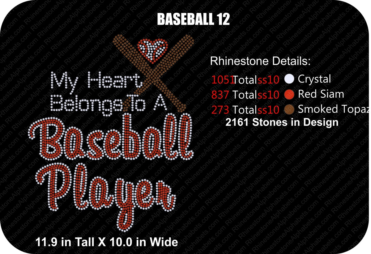 BASEBALL12 ,TTF Rhinestone Fonts & Rhinestone Designs