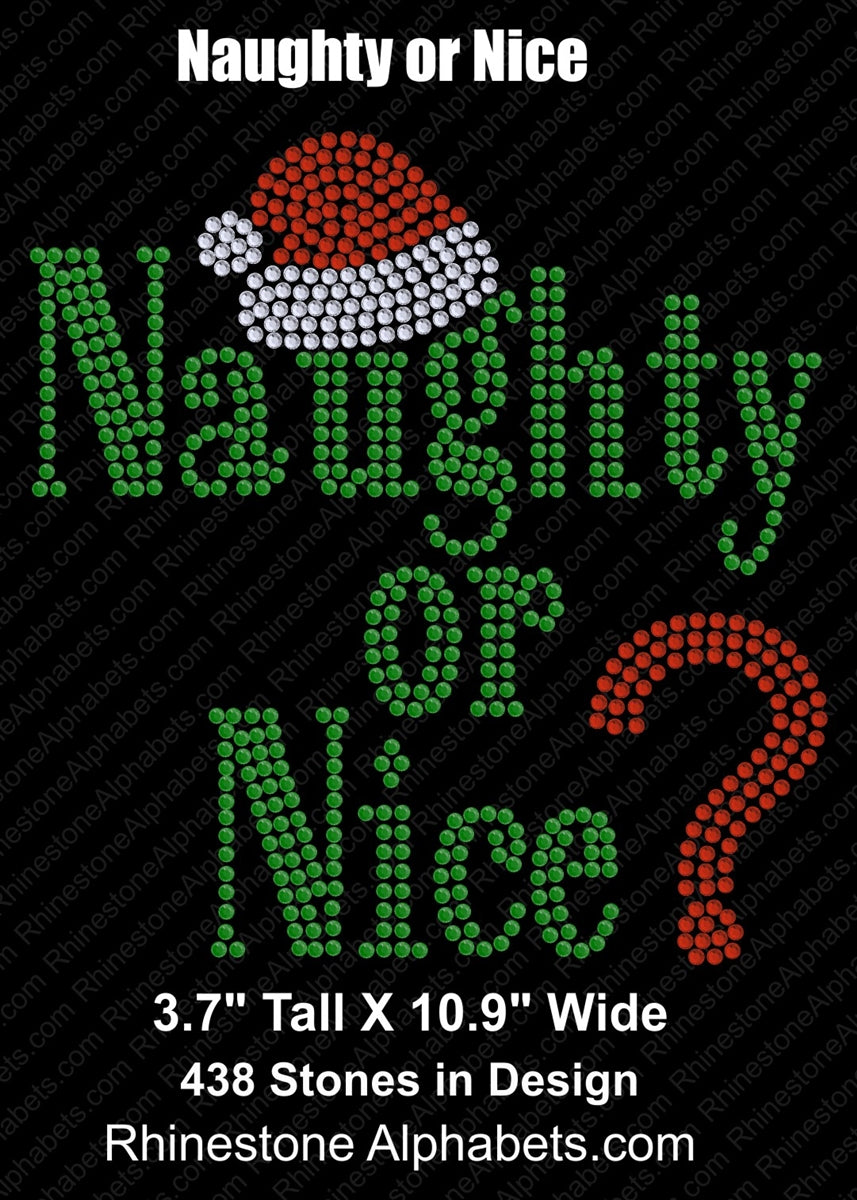 Naughty or Nice ,TTF Rhinestone Fonts & Rhinestone Designs