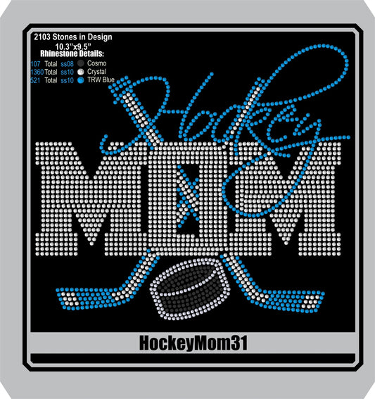 Hockey Mom 31 ,TTF Rhinestone Fonts & Rhinestone Designs