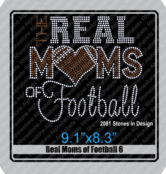 Real Moms of Football Combo Pack ,TTF Rhinestone Fonts & Rhinestone Designs