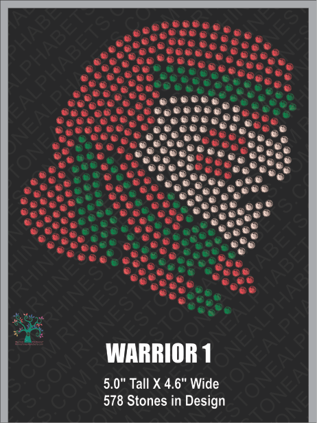 Warrior-Design 1 Rhinestone TTF Alphabets and Rhinestone Designs