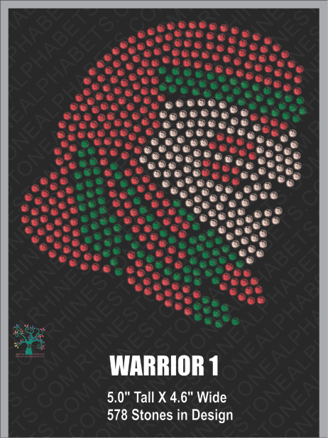 Warrior-Design 1 Rhinestone TTF  Alphabets and Rhinestone Designs