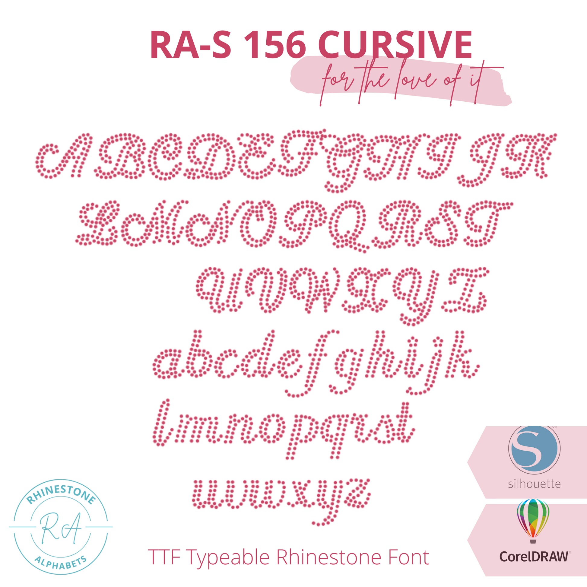 RA-S 156 Cursive - RhinestoneAlphabets