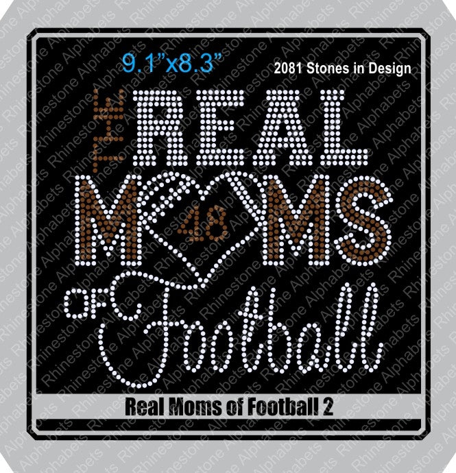 Real Moms of Football Combo Pack ,TTF Rhinestone Fonts & Rhinestone Designs