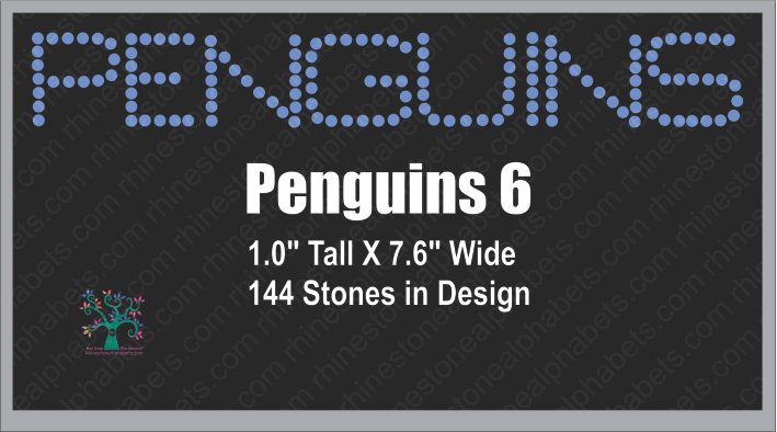 Penguins Word 6 ,TTF Rhinestone Fonts & Rhinestone Designs