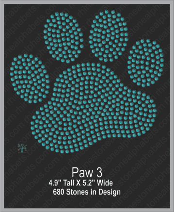 Paw 3 ,TTF Rhinestone Fonts & Rhinestone Designs