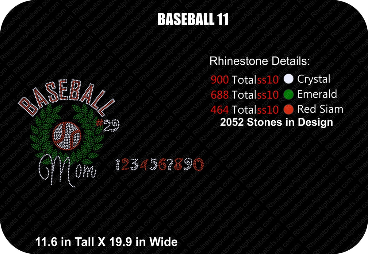 BASEBALL11 ,TTF Rhinestone Fonts & Rhinestone Designs