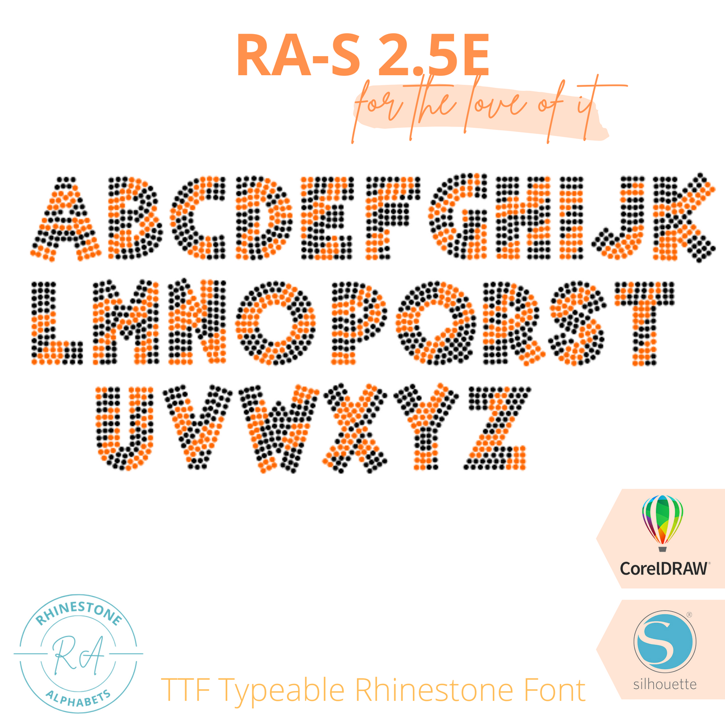 RA-S Round 2.5E - RhinestoneAlphabets