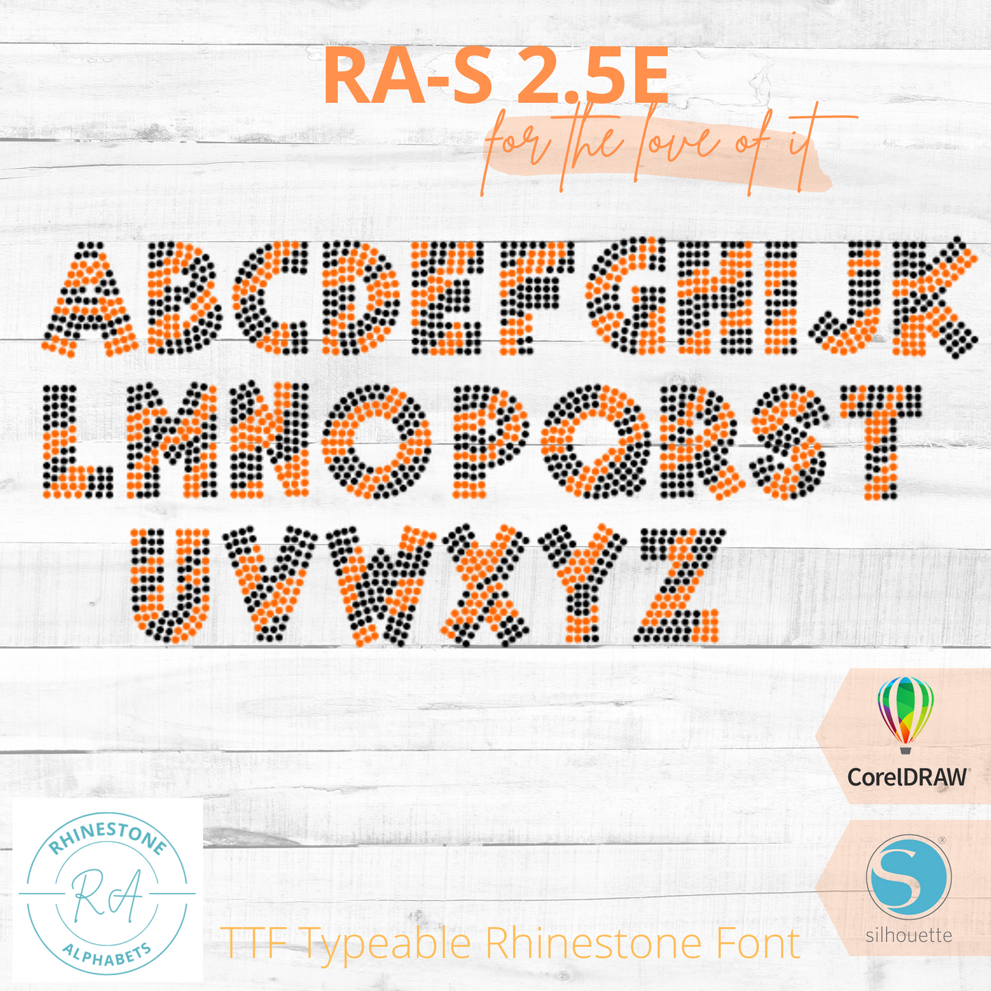 RA-S Round 2.5E - RhinestoneAlphabets