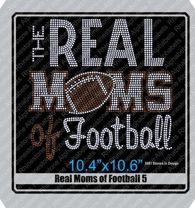 Real Moms of Football Combo Pack ,TTF Rhinestone Fonts & Rhinestone Designs