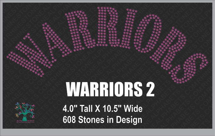 Warriors Word 2 Rhinestone TTF Alphabets and Rhinestone Designs