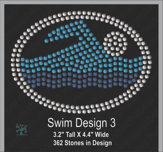 Swim Design 3 ,TTF Rhinestone Fonts & Rhinestone Designs