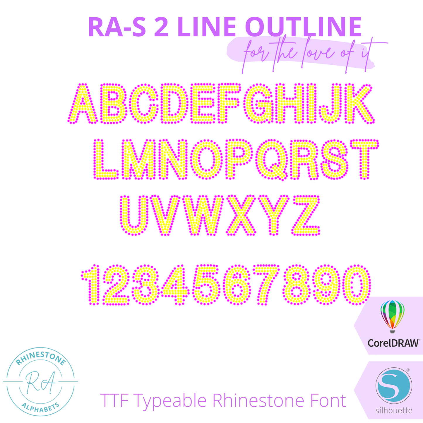 RA-S 2 LineOutline - RhinestoneAlphabets