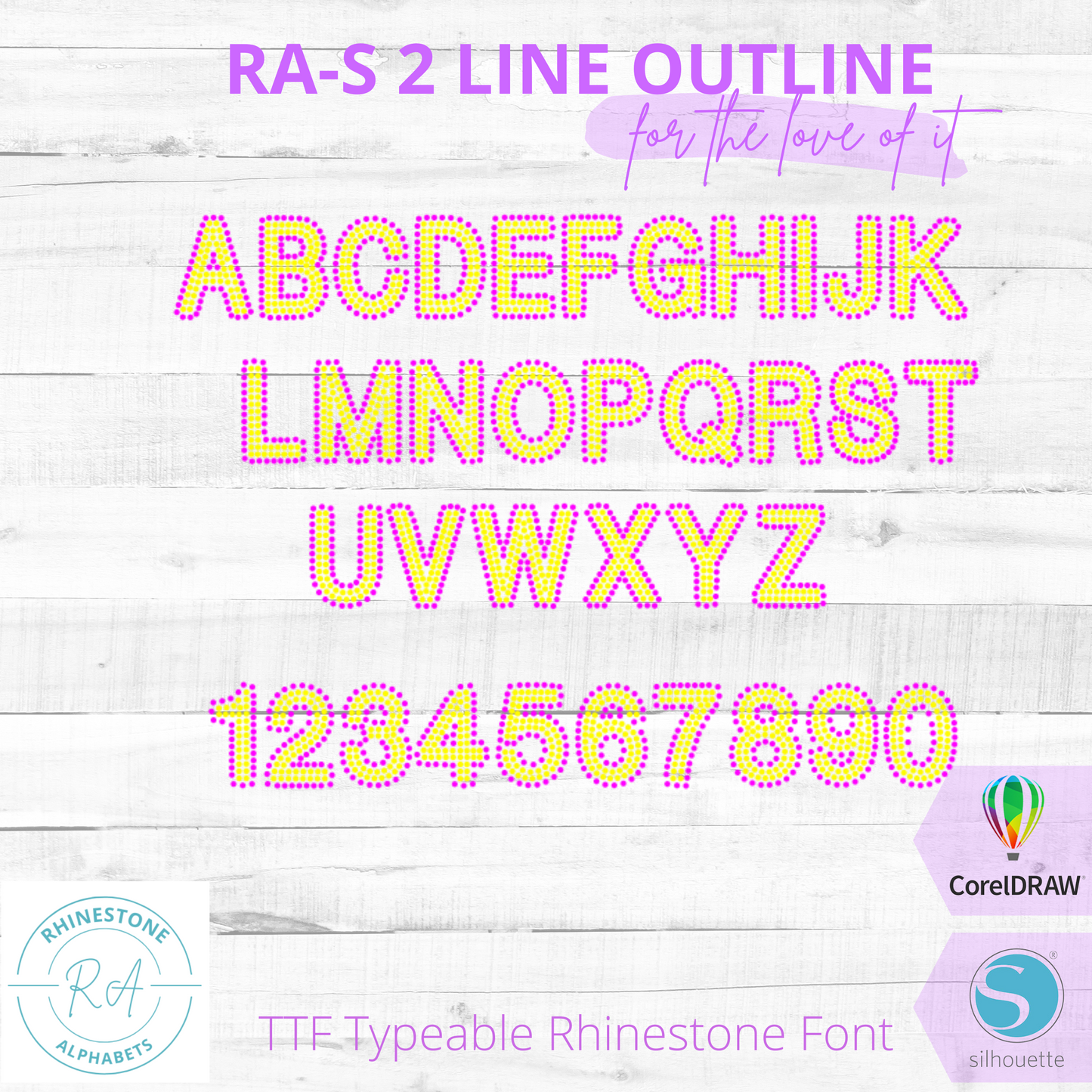 RA-S 2 LineOutline - RhinestoneAlphabets