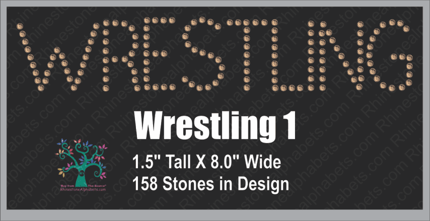 WrestlingWord 1 Rhinestone TTF Alphabets and Rhinestone Designs