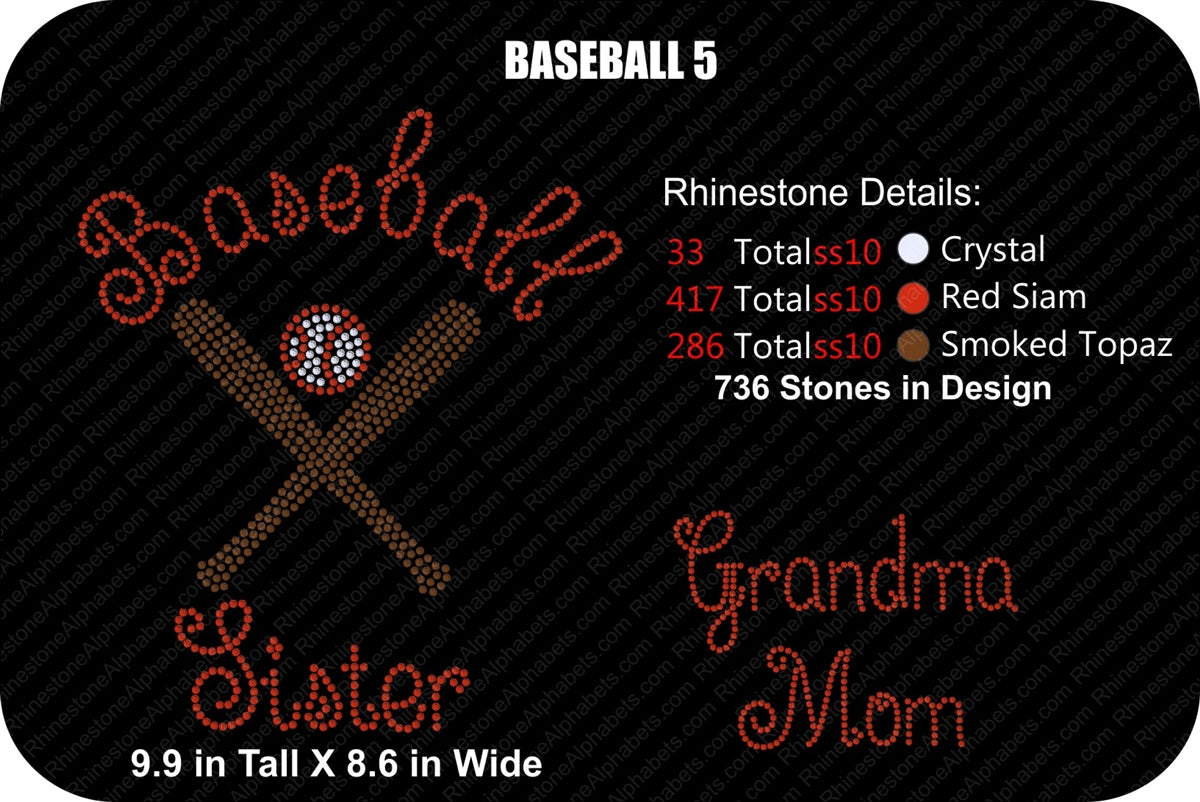 BASEBALL 5 ,TTF Rhinestone Fonts & Rhinestone Designs