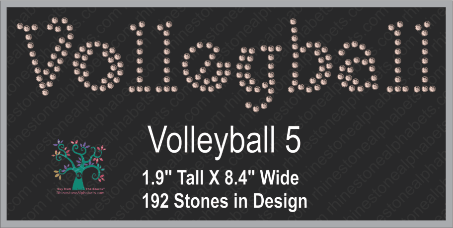 Volleyball Word 5 Rhinestone TTF Alphabets and Rhinestone Designs