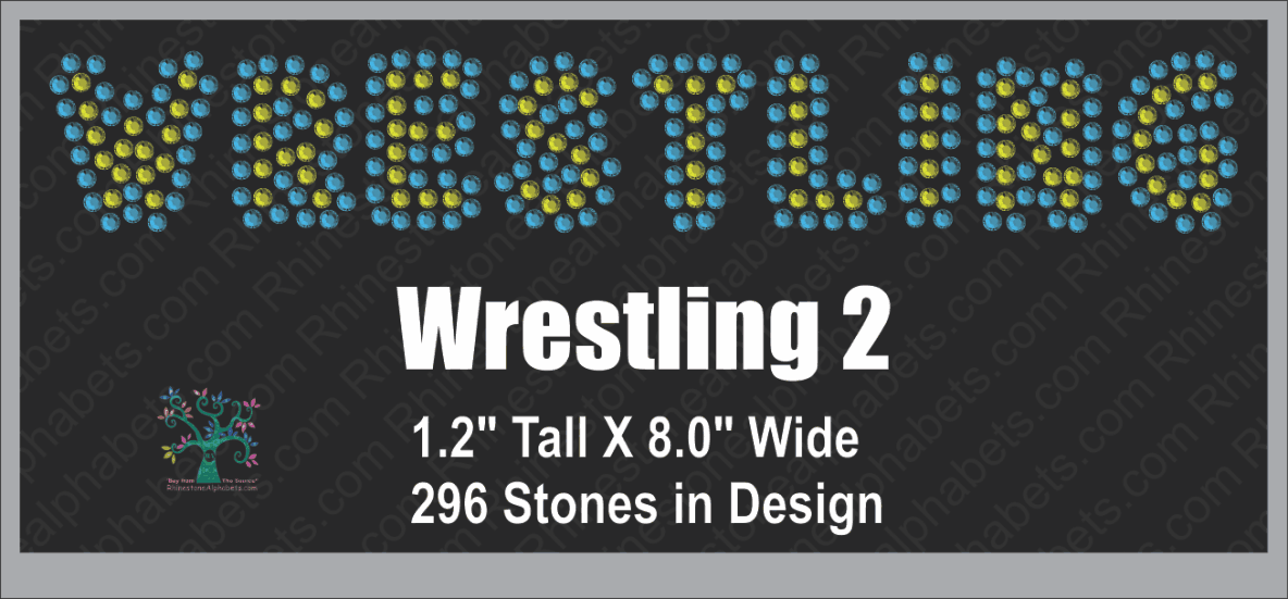 Wrestling Word 1 Rhinestone TTF Alphabets and Rhinestone Designs