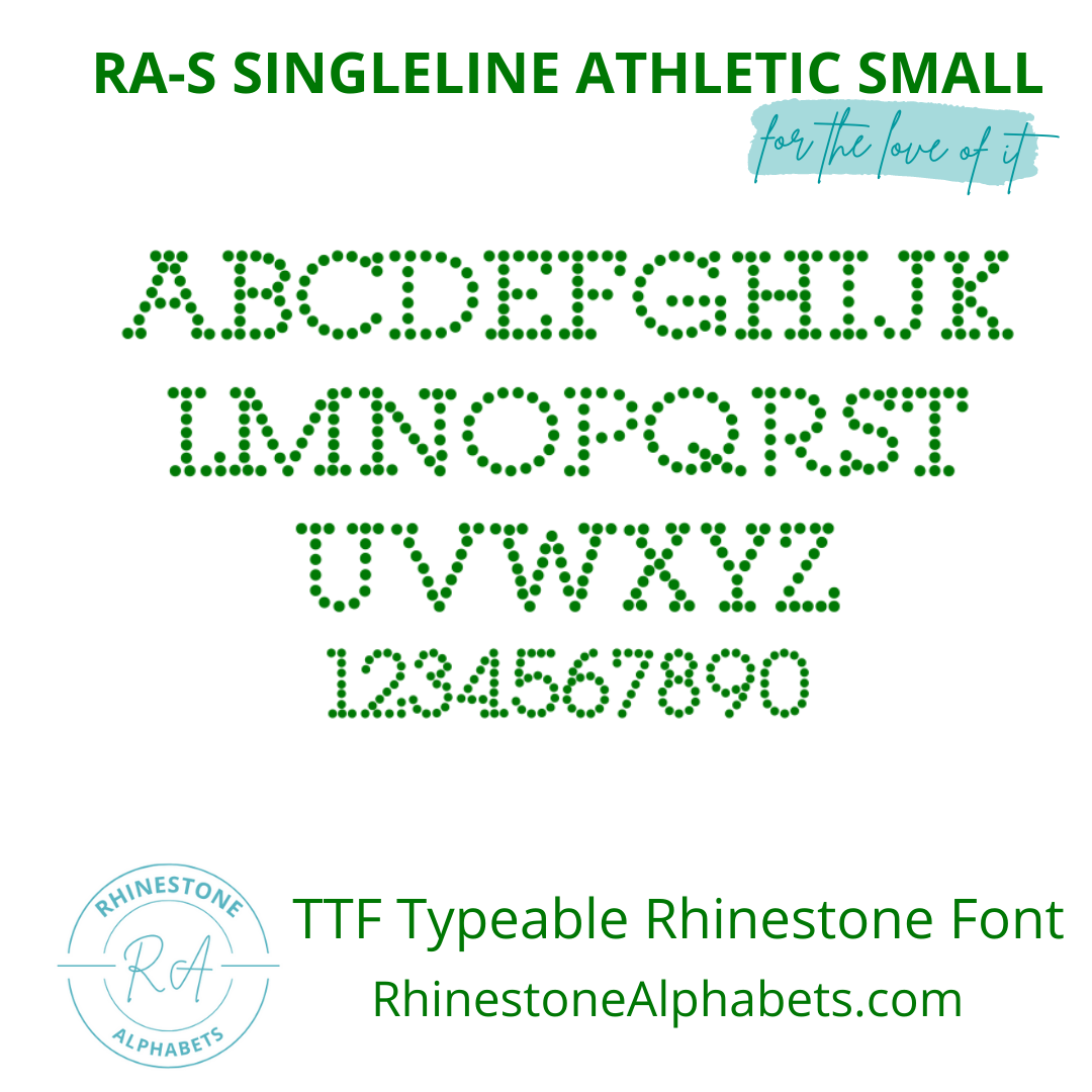 RA-S Singleline Athletic Small - RhinestoneAlphabets