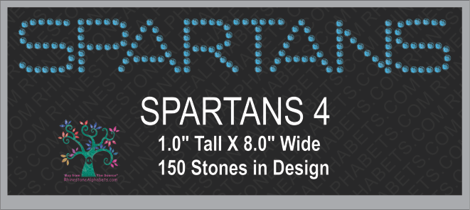 Spartans Word 4 ,TTF Rhinestone Fonts & Rhinestone Designs
