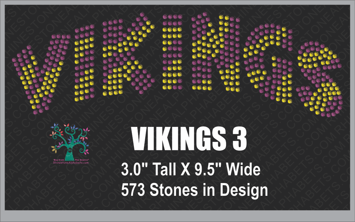 Vikings Word Rhinestone TTF Alphabets and Rhinestone Designs