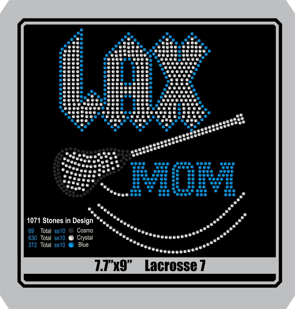 Lacrosse 7 ,TTF Rhinestone Fonts & Rhinestone Designs