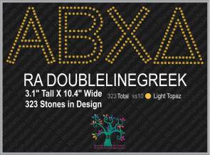 RA DoubleLineGreek3 ,TTF Rhinestone Fonts & Rhinestone Designs