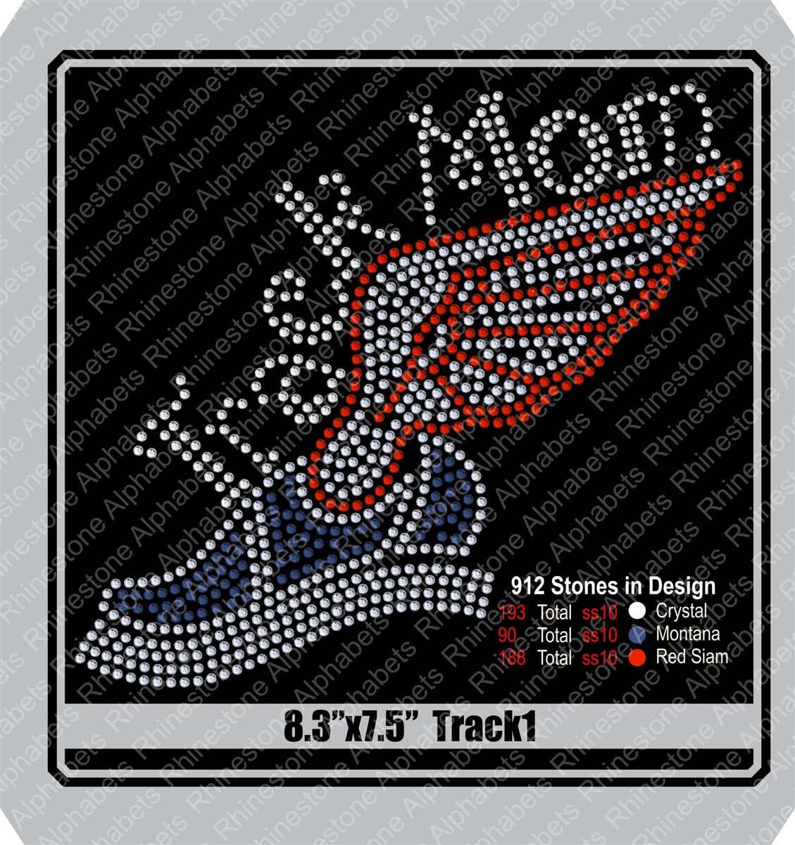 Track 1 Rhinestone TTF Alphabets and Rhinestone Designs